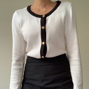 H&M Contrast Piping Cardigan 100% Cotton